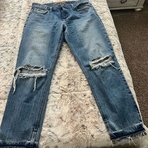 Distressed Blue Jeans